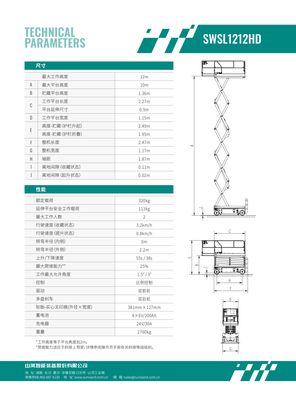 SWSL1212HD 電動(dòng)剪叉式高空作業(yè)平臺(tái)
